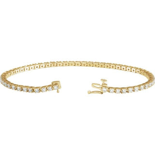 14K Yellow 3 CTW Natural Diamond Line 7 1/4" Bracelet