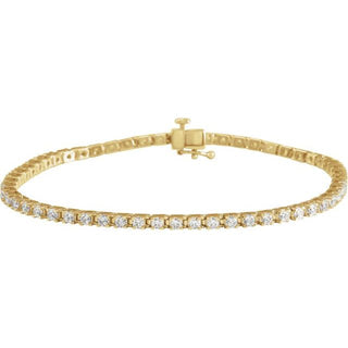 14K Yellow 3 CTW Natural Diamond Line 7 1/4" Bracelet