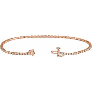 14K Rose 1 CTW Natural Diamond Line 7 1/4" Bracelet