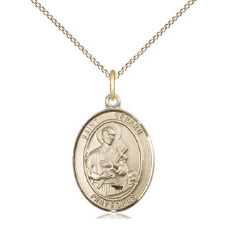 14kt Gold Saint Gerard Majella Medal Engraved Catholic Saint Jewelry