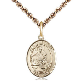 14kt Gold Saint Gerard Majella Medal Engraved Catholic Saint Jewelry