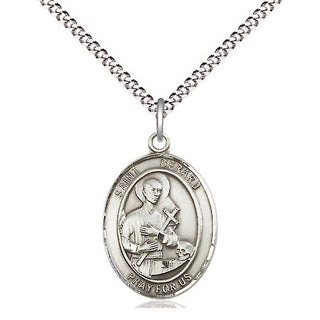 Pewter Saint Gerard Majella Medal Religious Jewelry Engraved Catholic Saint Jewelry