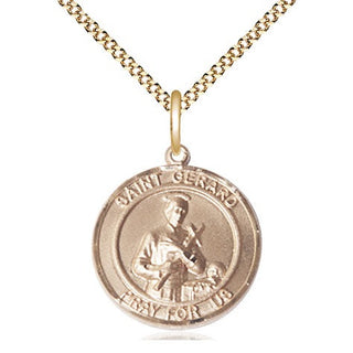 14kt Gold Filled Saint Gerard Medal Religious Jewelry Engraved Catholic Saint Jewelry