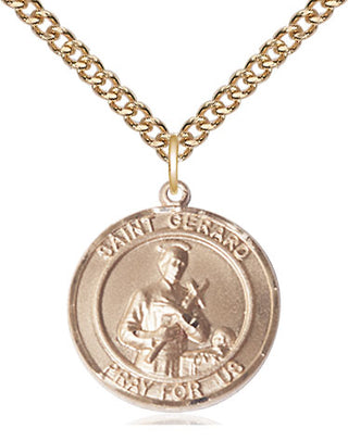 14kt Gold Saint Gerard Medal Engraved Catholic Saint Jewelry
