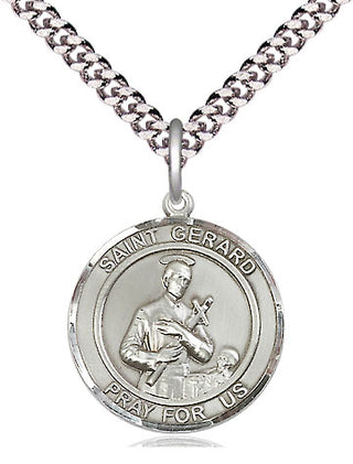Pewter Saint Gerard Medal Religious Jewelry Engraved Catholic Saint Jewelry