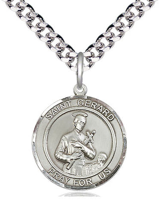 Pewter Saint Gerard Medal Religious Jewelry Engraved Catholic Saint Jewelry