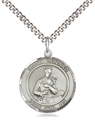 Pewter Saint Gerard Medal Religious Jewelry Engraved Catholic Saint Jewelry
