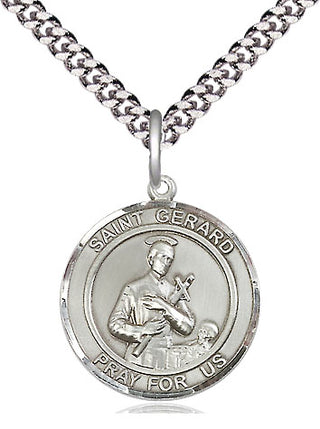 Pewter Saint Gerard Medal Religious Jewelry Engraved Catholic Saint Jewelry