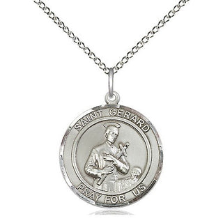 Sterling Silver Saint Gerard Medal Religious Jewelry Engraved Catholic Saint Jewelry