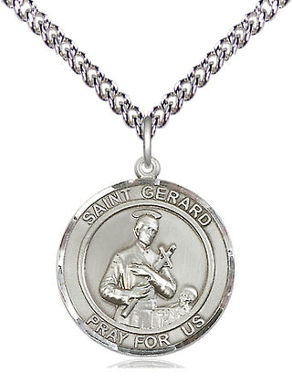 Sterling Silver Saint Gerard Medal Religious Jewelry Engraved Catholic Saint Jewelry