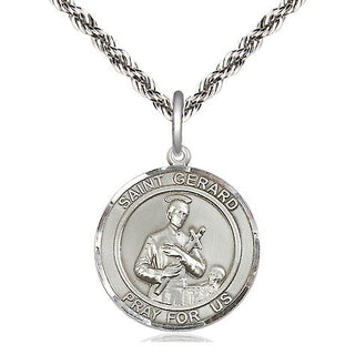 Sterling Silver Saint Gerard Medal Religious Jewelry Engraved Catholic Saint Jewelry