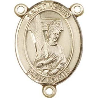 14kt Gold Saint Helen Rosary Center Rosary Center Engraved Catholic Saint Jewelry