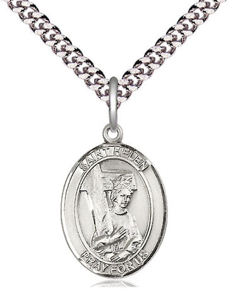 Pewter Saint Helen Medal Religious Jewelry Engraved Catholic Saint Jewelry