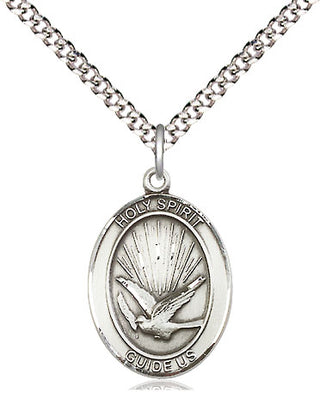 Pewter Holy Spirit Medal Religious Jewelry Engraved Catholic Saint Jewelry