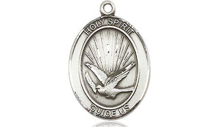 Pewter Holy Spirit Medal Engraved Catholic Saint Jewelry