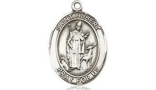 Sterling Silver Saint Hubert of Liege Medal Religious Jewelry Engraved Catholic Saint Jewelry