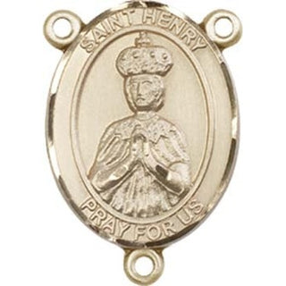 14kt Gold Filled Saint Henry II Rosary Center Rosary Center Engraved Catholic Saint Jewelry