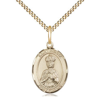 14kt Gold Filled Saint Henry II Medal Religious Jewelry Engraved Catholic Saint Jewelry
