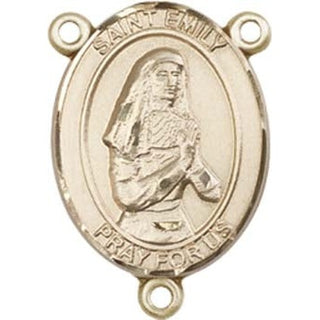 14kt Gold Filled Saint Emily de Vialar Rosary Center Rosary Center Engraved Catholic Saint Jewelry