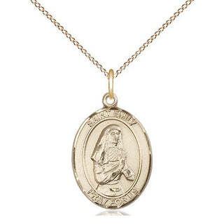 14kt Gold Filled Saint Emily de Vialar Medal Religious Jewelry Engraved Catholic Saint Jewelry