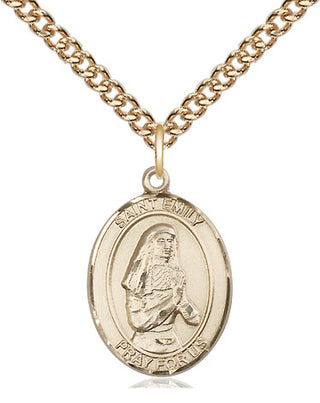 14kt Gold Filled Saint Emily de Vialar Medal Religious Jewelry Engraved Catholic Saint Jewelry