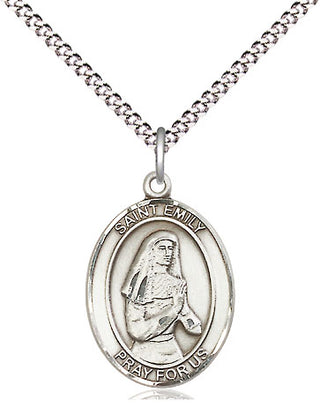 Pewter Saint Emily de Vialar Medal Religious Jewelry Engraved Catholic Saint Jewelry