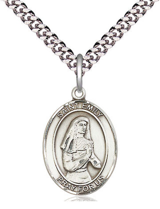 Pewter Saint Emily de Vialar Medal Religious Jewelry Engraved Catholic Saint Jewelry
