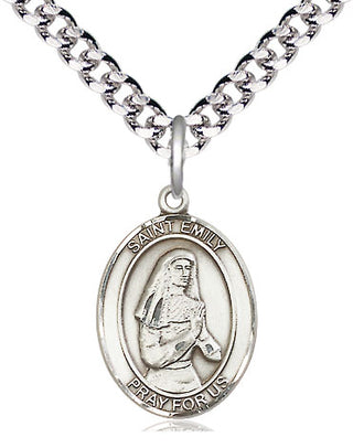 Pewter Saint Emily de Vialar Medal Religious Jewelry Engraved Catholic Saint Jewelry