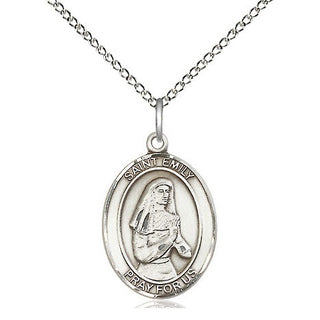 Sterling Silver Saint Emily de Vialar Medal Religious Jewelry Engraved Catholic Saint Jewelry