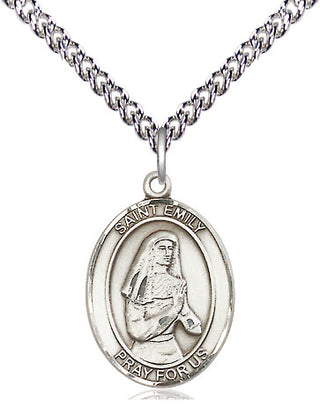 Sterling Silver Saint Emily de Vialar Medal Religious Jewelry Engraved Catholic Saint Jewelry