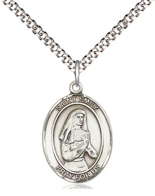 Sterling Silver Saint Emily de Vialar Medal Religious Jewelry Engraved Catholic Saint Jewelry
