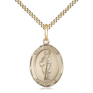 14kt Gold Filled Saint Gregory the Great Medal Religious Jewelry Engraved Catholic Saint Jewelry