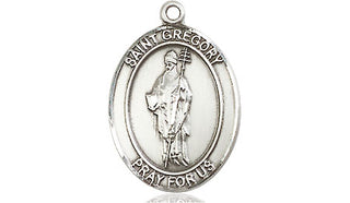 Pewter Saint Gregory the Great Medal Engraved Catholic Saint Jewelry