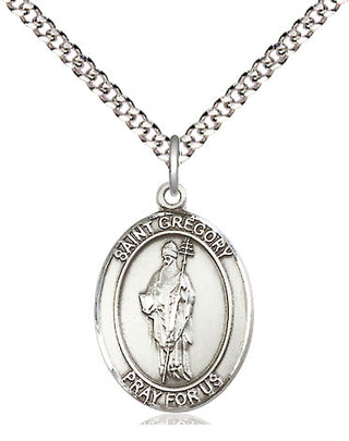 Pewter Saint Gregory the Great Medal Religious Jewelry Engraved Catholic Saint Jewelry