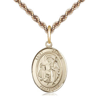 14kt Gold Saint James the Greater Medal Engraved Catholic Saint Jewelry