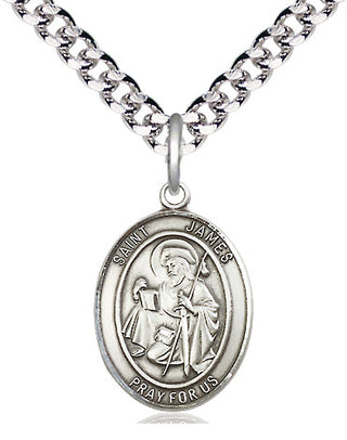 Pewter Saint James the Greater Medal Religious Jewelry Engraved Catholic Saint Jewelry