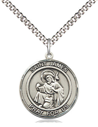 Pewter Saint James the Greater Medal Religious Jewelry Engraved Catholic Saint Jewelry