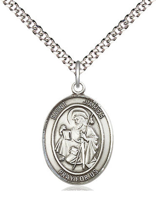 Sterling Silver Saint James the Greater Medal Religious Jewelry Engraved Catholic Saint Jewelry