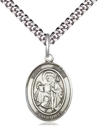 Sterling Silver Saint James the Greater Medal Religious Jewelry Engraved Catholic Saint Jewelry