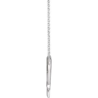 Platinum Cross & Open Heart 18" Necklace