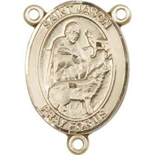 14kt Gold Filled Saint Jason Rosary Center Rosary Center Engraved Catholic Saint Jewelry