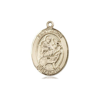 14kt Gold Filled Saint Jason Medal Engraved Catholic Saint Jewelry