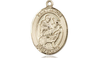 14kt Gold Saint Jason Medal Engraved Catholic Saint Jewelry