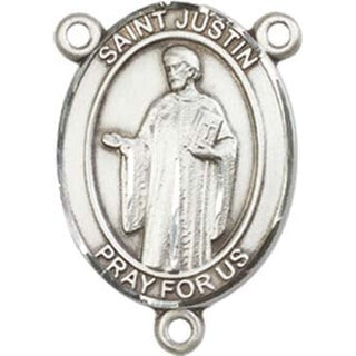 Sterling Silver Saint Justin Rosary Center
