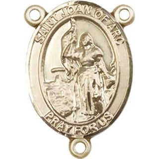 14kt Gold Filled Saint Joan of Arc Rosary Center Rosary Center Engraved Catholic Saint Jewelry