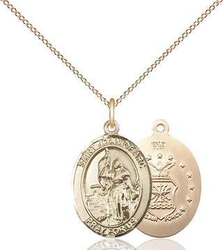 14kt Gold Filled Saint Joan of Arc Air Force Medal Religious Jewelry
