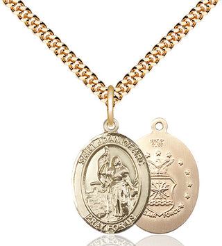 14kt Gold Filled Saint Joan of Arc Air Force Medal Religious Jewelry