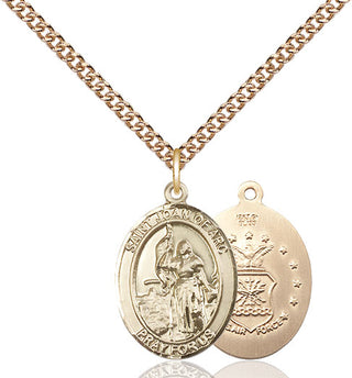 14kt Gold Filled Saint Joan of Arc Air Force Medal Religious Jewelry