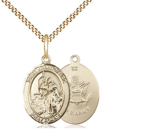 14kt Gold Filled Saint Joan of Arc Army Medal Religious Jewelry
