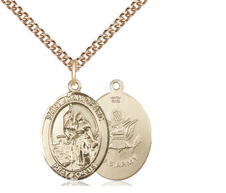 14kt Gold Filled Saint Joan of Arc Army Medal Religious Jewelry